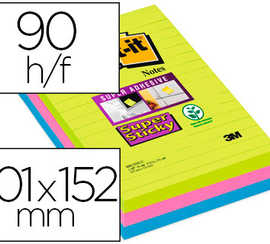 bloc-notes-post-it-super-stick-y-grand-format-101x152mm-90f-lignaes-adhasif-renforca-vert-naon-fuschia-bleu-3-blocs