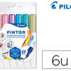 MARQUEUR PILOT PINTOR SET METAL MIX POINTE EXTRA FINE COLORIS ARGENT ROSE VIOLET BLEU VERT OR POCHETTE 6 UNITÉS MARQUEUR PILOT PINTOR SET METAL MIX POINTE EXTRA FINE COLORIS ARGENT ROSE VIOLET BLEU VERT OR POCHETTE 6 UNITÉS