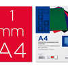 PLAT COUVERTURE LIDERPAPEL CAR TON 800G/M2 RELIEURS SPIRALES PEIGNES ANNEAUX ÉPAISSEUR 1MM A4 COLORIS ROUGE BOÎTE 50U