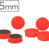 AIMANT ROND 25MM COLORIS ROUGE BLISTER 6 UNITÉS