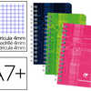 CARNET CLAIREFONTAINE RELIURE INTAGRALE PAPIER VALIN VELOUTA COUVERTURE PELLICULAE LAVABLE 7,5X12CM 100 PAGES 90G 4X4MM