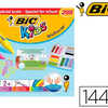 CRAYON CIRE BIC KIDS PLASTIDAC OR TRIANGLE GROS 90MM DIAMETRE 12MM RASISTANT NON SALISSANT COFFRET ACOLE 144 UNITAS