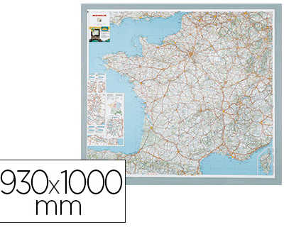 CARTE ROUTIÈRE DE FRANCE SAFETOOL MURALE PLASTIFIÉE ZOOM RÉGION PARISIENNE  CORSE DÉTAILLÉES 93X100CM - Eprint