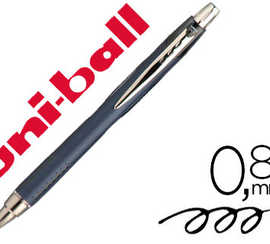 stylo-bille-uniball-jetstream-rt-acriture-moyenne-0-8mm-encre-gel-ratractable-grip-antiglisse-agrafe-matal-coloris-noir