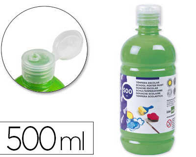 gouache-scolaire-liderpapel-liquide-lavable-fermeture-s-curit-brillante-coloris-vert-flacon-500ml