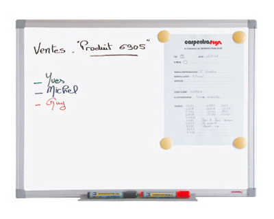 tableau-blanc-juvanilia-laqua-magnatique-usage-fraquent-auget-plastique-gris-kit-fixation-inclus-90x120cm