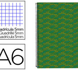 cahier-spirale-liderpapel-multilider-a6-10-5x14-8cm-280p-80g-m2-quadrillage-5mm-microperfor-6-trous-coloris-vert