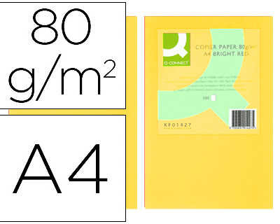 papier-couleur-q-connect-multi-fonction-a4-80g-m2-unicolore-jaune-ramette-500-feuilles
