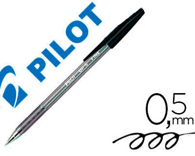 stylo-bille-pilot-bp-s-acritur-e-moyenne-0-5mm-encre-douce-pointe-indaformable-rechargeable-corps-translucide-noir