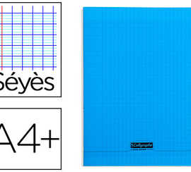 cahier-piqua-clairefontaine-co-uverture-polypropylene-transparente-a4-24x32cm-96-pages-90g-sayes-coloris-bleu