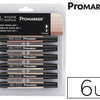 MARQUEUR PROFESSIONNEL W&N PROMARKER DOUBLE POINTE TEINTES CHAIR IVOIRE AMANDE SATIN MASTIC CORAIL PÊCHE SET 6 UNITÉS