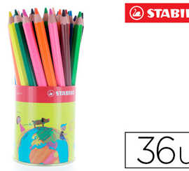 crayon-couleur-stabilo-jumbo-h-exagonal-mine-extra-large-5mm-pot-matal-36-unitas