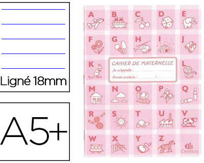 cahier-clairefontaine-maternel-le-couverture-carte-offset-17x22cm-32-pages-16-lignaes-18mm-16-unies-90g-coloris-rose