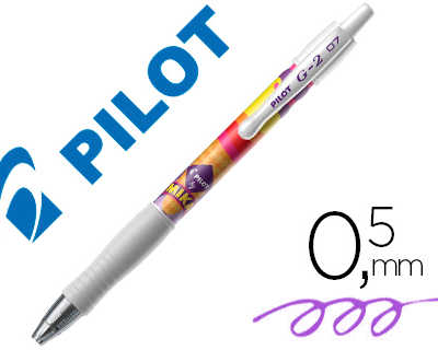 stylo-bille-pilot-g2-7-mika-dition-limit-e-glace-criture-moyenne-encre-gel-r-tractable-corps-translucide-violet