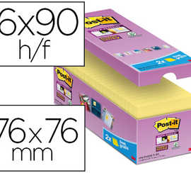 bloc-notes-post-it-super-stick-y-76x76mm-repositionnables-adhasif-renforca-90f-bloc-coloris-jaune-16-blocs-2-offerts