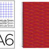CAHIER SPIRALE LIDERPAPEL MULTILIDER A6 10,5X14,8CM 280P 80G/M2 QUADRILLAGE 5MM MICROPERFORÉ 6 TROUS COLORIS ROUGE CAHIER SPIRALE LIDERPAPEL MULTILIDER A6 10,5X14,8CM 280P 80G/M2 QUADRILLAGE 5MM MICROPERFORÉ 6 TROUS COLORIS ROUGE