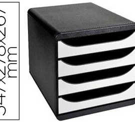 module-classement-exacompta-bi-g-box-4-tiroirs-ouverts-monobloc-ultra-rigide-347x278x267mm-coloris-noir-blanc-glossy