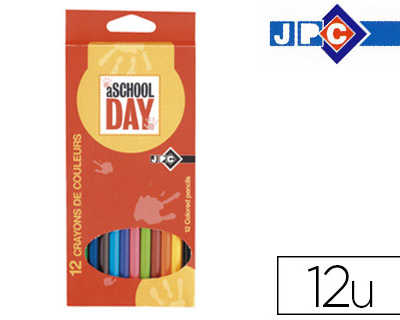 crayon-couleur-jpc-school-day-180mm-coloris-assortis-atui-carton-12-unitas