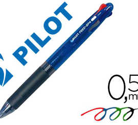stylo-bille-pilot-feed-gp4-ecriture-moyenne-0-5mm-encre-classique-ratractable-grip-caoutchouc-4-couleurs-pack-10-unitas