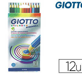 crayon-couleur-giotto-stilnovo-aquarellable-hexagonal-6-8mm-mine-3-3mm-coloris-vifs-intenses-atui-12-unitas