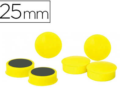 aimant-rond-25mm-coloris-jaune-blister-6-unit-s