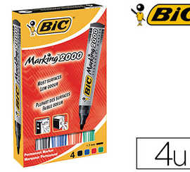 marqueur-bic-permanent-marking-2000-pointe-ogive-traca-2-5mm-corps-plastique-encre-base-alcool-bo-te-4-unitas