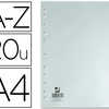 INTERCALAIRE Q-CONNECT PVC 12/ 100E A4 210X297MM MULTIPERFORA ALPHABET GRAVA ONGLETS COLORIS GRIS INTERCALAIRE Q-CONNECT PVC 12/ 100E A4 210X297MM MULTIPERFORA ALPHABET GRAVA ONGLETS COLORIS GRIS