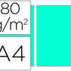 PAPIER COULEUR LIDERPAPEL MULTIFONCTION A4 80G/M2 UNICOLORE BLEU TURQUOISE PAQUET 100 FEUILLES PAPIER COULEUR LIDERPAPEL MULTIFONCTION A4 80G/M2 UNICOLORE BLEU TURQUOISE PAQUET 100 FEUILLES