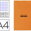 BLOC BUREAU RHODIA A4 PAPIER V ALIN SURFIN COUVERTURE ENDUITE ENVELOPPANTE 210X297MM 80F DATACHABLES 80G 5X5MM ORANGE