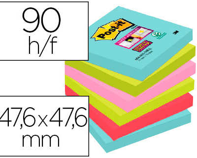 bloc-notes-post-it-super-stick-y-couleurs-miami-47-6x47-6mm-90f-repositionnables-adhasif-renforca-bleu-vert-rose-12-bloc