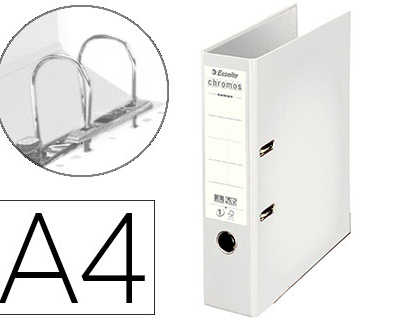 classeur-levier-esselte-chromo-s-plus-a4-polypropylene-griffes-blocage-dos-80mm-grand-porte-atiquette-coloris-blanc