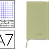 CARNET LIDERPAPEL COUVERTURE SIMILI CUIR ENCOLLÉE A7 7,4X10,5CM 70G 240 PAGES 4X4MM FERMETURE ÉLASTIQUE COLORIS VERT CARNET LIDERPAPEL COUVERTURE SIMILI CUIR ENCOLLÉE A7 7,4X10,5CM 70G 240 PAGES 4X4MM FERMETURE ÉLASTIQUE COLORIS VERT