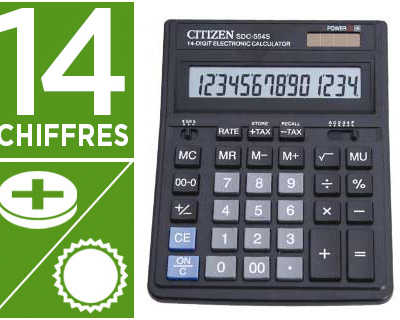 calculatrice-citizen-bureau-sdc-554s-14-chiffres-racine-carr-e-taxe-solaire-pile-199x153x31mm-209g-coloris-noir