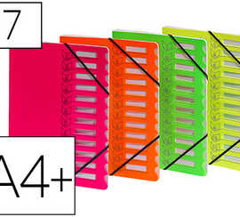 trieur-extendos-polypropylene-imprima-240x320mm-7-compartiments-alastique-dos-extensible-coloris-fluo-assortis