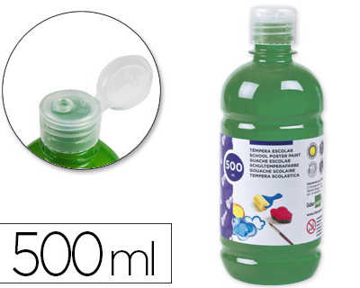 gouache-scolaire-liderpapel-liquide-lavable-fermeture-s-curit-brillante-coloris-vert-fonc-flacon-500ml