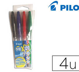roller-pilot-frixion-ball-acri-ture-moyenne-0-5mm-encre-effacable-rechargeable-gomme-couleurs-standard-pochette-4-unitas