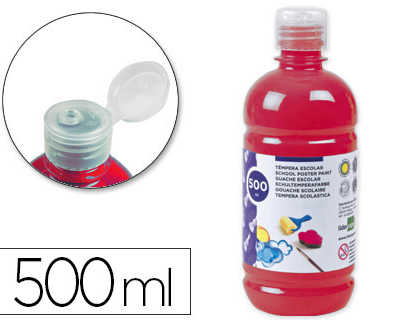 gouache-scolaire-liderpapel-liquide-lavable-fermeture-s-curit-brillante-coloris-rouge-carlate-flacon-500ml