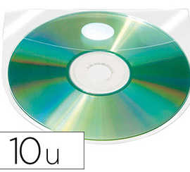 pochette-adhasive-q-connect-cd-rom-polypropylene-127x127mm-rabat-fermeture-adhasif-repositionnable-sachet-10-unitas