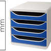 MODULE CLASSEMENT EXACOMPTA BI G BOX 4 TIROIRS OUVERTS MONOBLOC ULTRA RIGIDE 347X278X267MM COLORIS GRIS/BLEU MODULE CLASSEMENT EXACOMPTA BI G BOX 4 TIROIRS OUVERTS MONOBLOC ULTRA RIGIDE 347X278X267MM COLORIS GRIS/BLEU