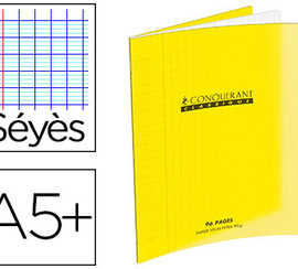 cahier-piqua-conquarant-classi-que-couverture-polypropylene-rigide-transparente-a5-17x22cm-32-pages-90g-sayes-jaune