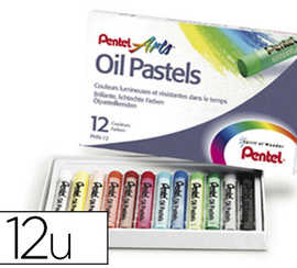 pastel-huile-pentel-corps-rond-enrobage-papier-non-salissant-diametre-8mm-bo-te-12-unitas