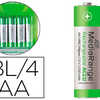 PILE MEDIARANGE ALCALINE AA RECHARGEABLE BLISTER 4 UNITÉS