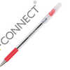 STYLO-BILLE Q-CONNECT GRIP CAOUTCHOUC COULEUR ENCRE CORPS TRANSLUCIDE ROUGE