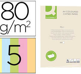 papier-couleur-q-connect-multi-fonction-a4-80g-m2-5-coloris-assortis-clairs-ramette-500-feuilles