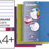 CAHIER CLAIREFONTAINE LINICOLOR EVOLUTIV BOOK A4+ 22,5X29,7CM 90G 240P RÉGLURE LIGNÉE 4 TROUS INTERCALAIRES ASSORTIS