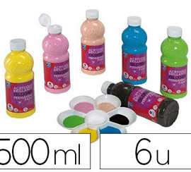 peinture-acrylique-lefranc-bou-rgeois-glossy-fluide-brillante-indalabile-multi-supports-assortiment-6-flacons-500ml