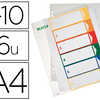 INTERCALAIRE LEITZ POLYPROPYLÈNE 6 POSITIONS FORMAT A4+ 245X305MM IMPRIMABLE ONGLETS EXTRA-LARGES MULTICOLORES INTERCALAIRE LEITZ POLYPROPYLÈNE 6 POSITIONS FORMAT A4+ 245X305MM IMPRIMABLE ONGLETS EXTRA-LARGES MULTICOLORES