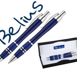 stylo-bille-et-porte-mine-beli-us-kassel-clip-corps-laqua-bleu-pointe-1mm-encre-bleue-forme-arrondie-porte-mine-0-5mm