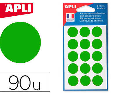 pastille-adhasive-apli-agipa-d-iametre-19mm-permanente-coloris-vert-pochette-90-unitas