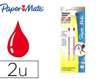 recharge-paper-mate-stylo-roller-replay-premium-encre-effa-able-couleur-rouge-set-2-unit-s